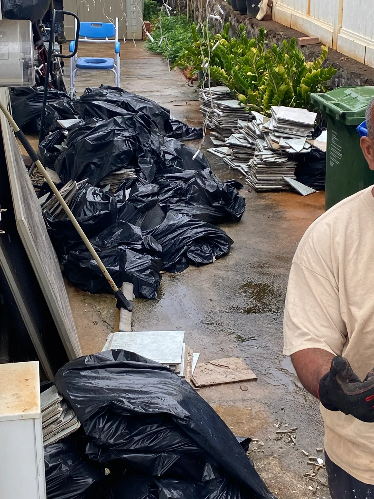 Garbage disposal at job site